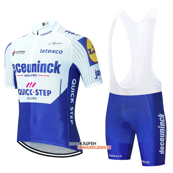 Deceuninck Quick Step Kurzarmtrikot 2020 und Kurze Tragerhose Wei Azul(1)